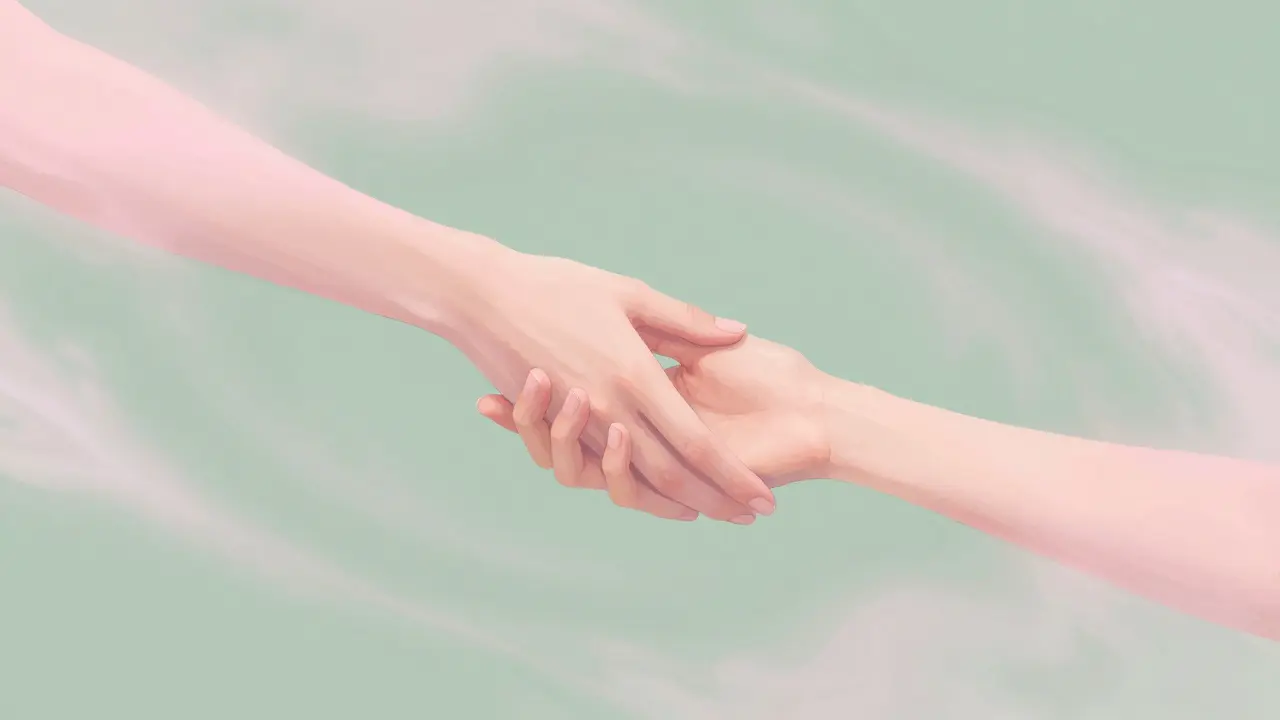 Abstract art of flowing hands and soft mist, symbolizing intuitive touch